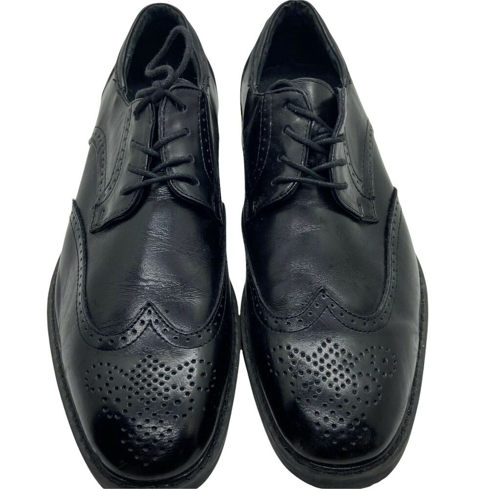 Joseph Abboud Oxford Dress Shoes Mens Black Leather Wingtip Lace Up Size 8.5 D